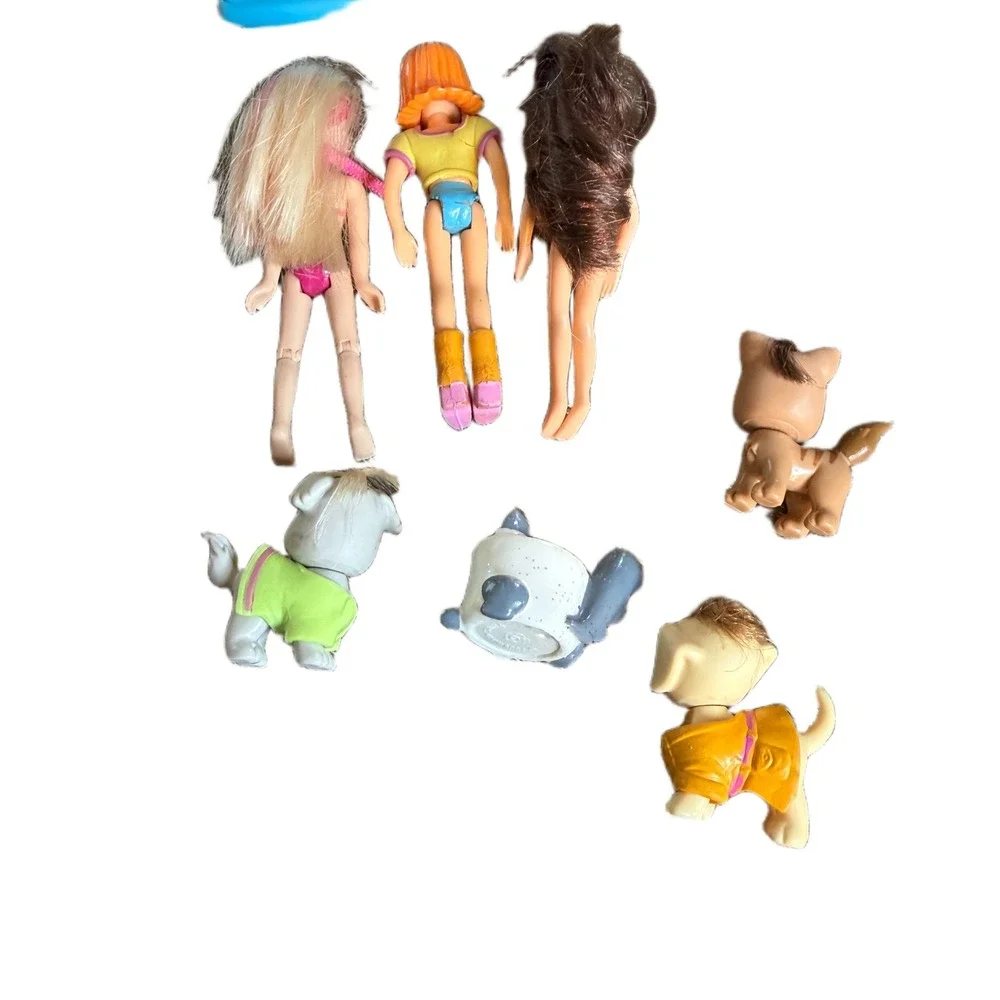 Mattel Polly Pocket Doll Pet and Furniture Lot 16pc Mixed Play Set 2000s
